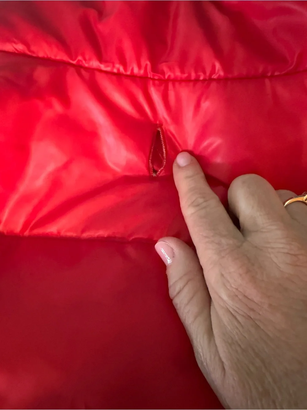Red Quilted Dog Puffer Vest with‎ Paw Patch, XL